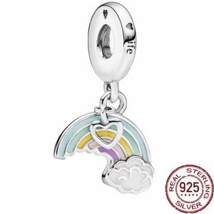 NWOT Rainbow and cloud dangle charm w/ blue, green, pink, purple, yellow, white